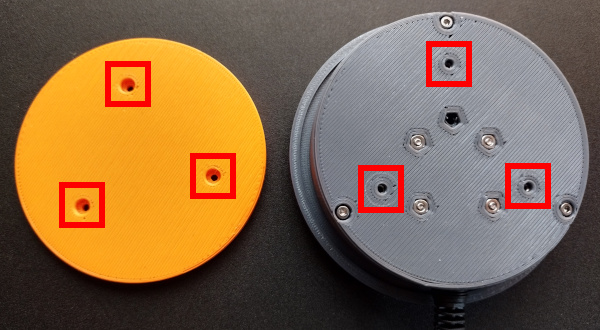 Matching mounting holes in base and switch