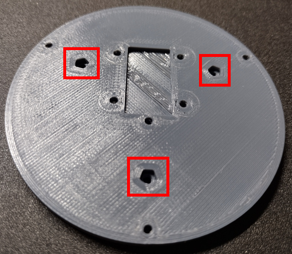 Mounting base captive nut locations